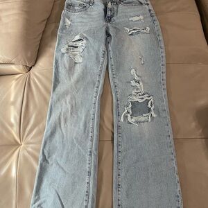 Aeropostale Light Blue Distressed Flare Jeans
